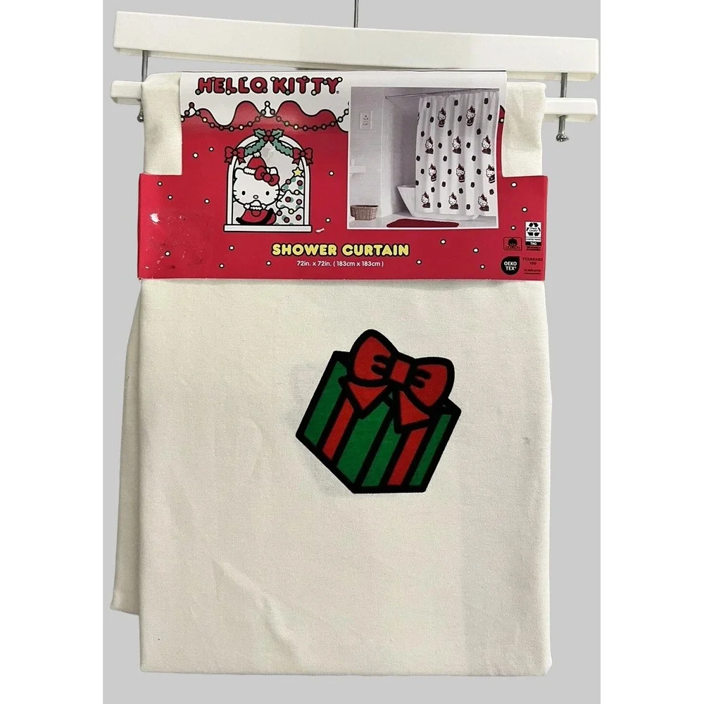 Hello Kitty Christmas Shower Curtain Sanrio Holiday Present Gift New‎
